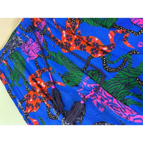 Anthropologie Pants Womens Medium M Animal Print Drawstrings Wide Leg Boho - Picture 4 of 10